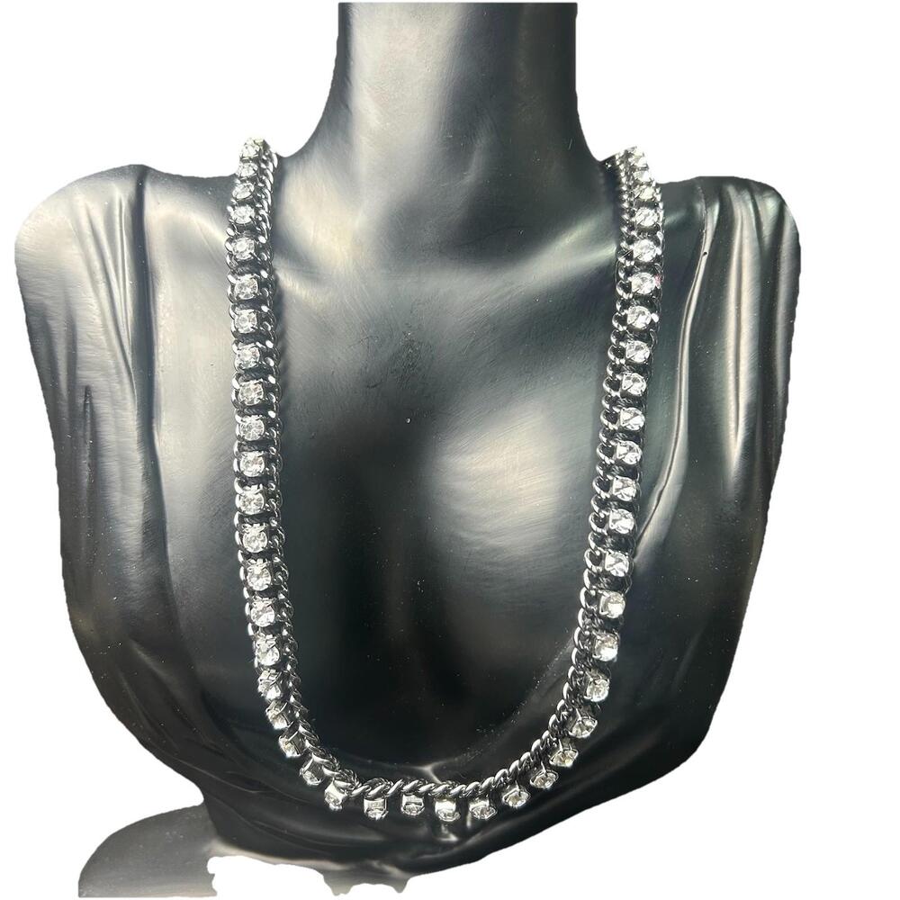 Aeropostale Black Crystal Choker Necklace Women's Fashion Jewelry Layering Piece
